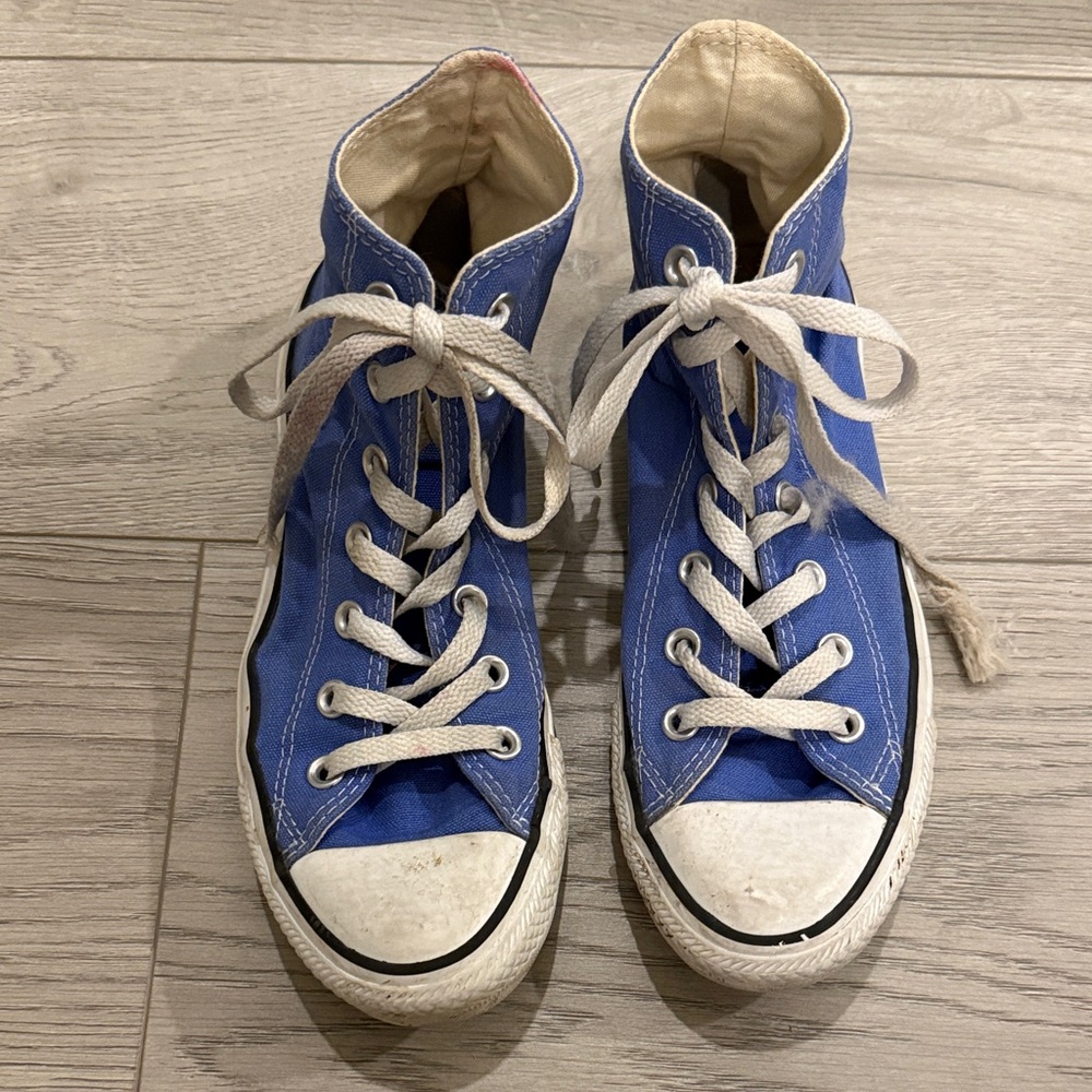 Converse Blue and White High-Top Sneakers